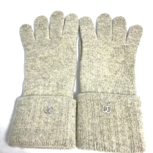 CHANEL CC ココマーク グローブ 手袋 カシミヤ レディース ベージュ系