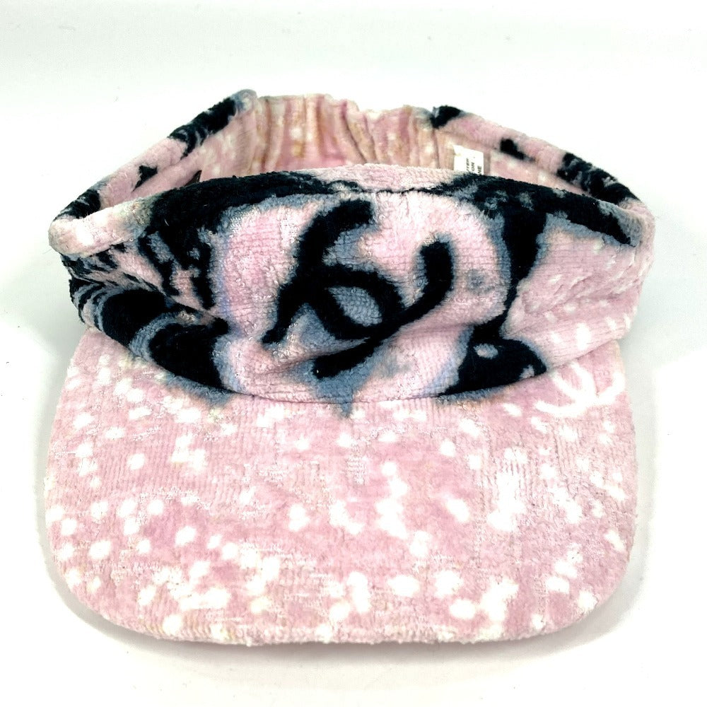 CHANEL パイル CC ココマーク 帽子 バイザー サンバイザー コットン レディース ピンク