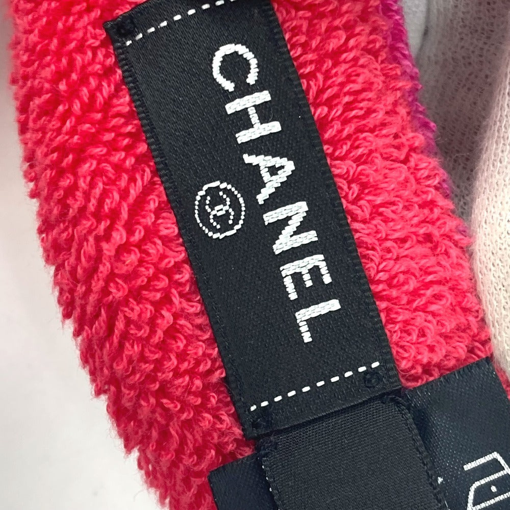 CHANEL 20C ロゴ 帽子 パイル バイザー サンバイザー コットン レディース ピンク