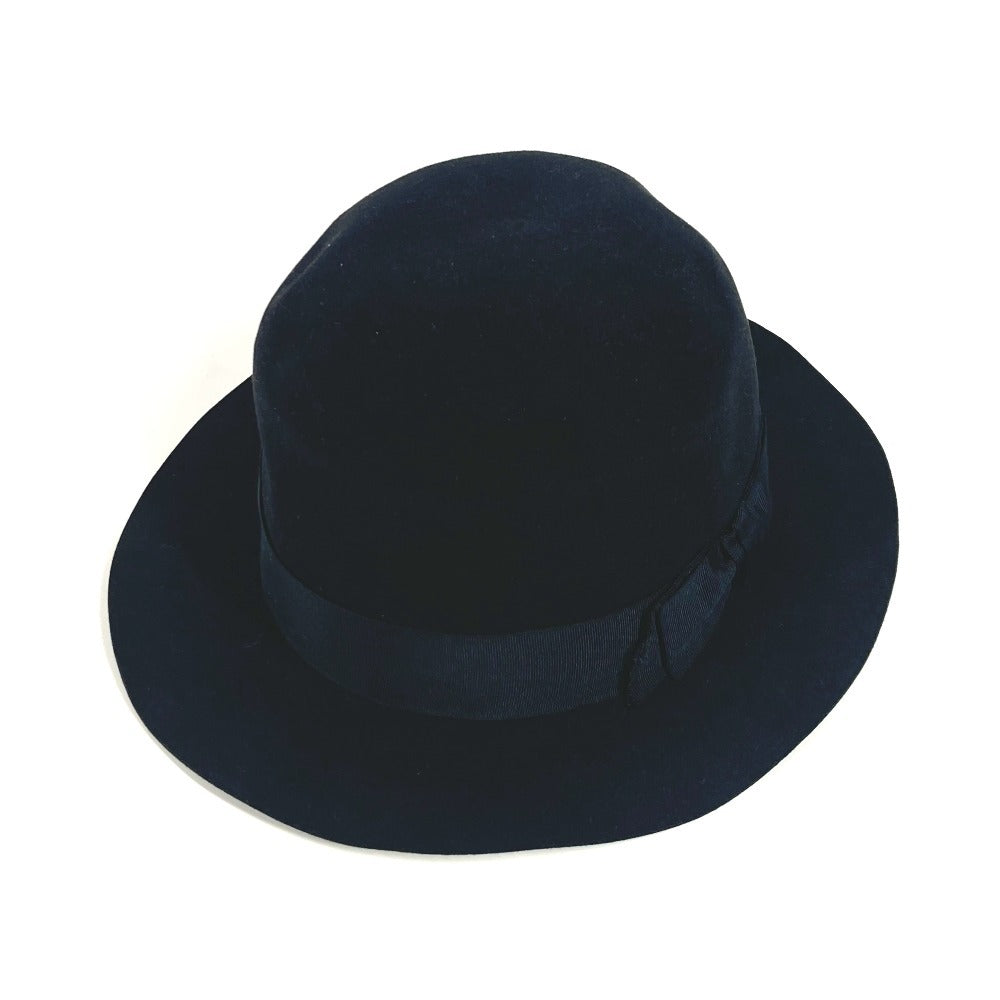 CHANEL vintage logo ribbon ribbon hat hat bucket hat bob hat hat felt Black Used
