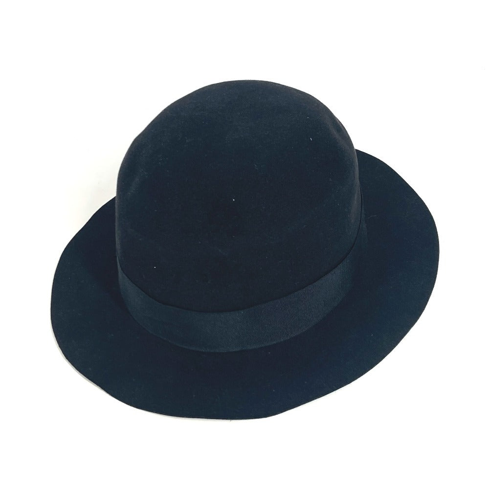 CHANEL vintage logo ribbon ribbon hat hat bucket hat bob hat hat felt Black Used