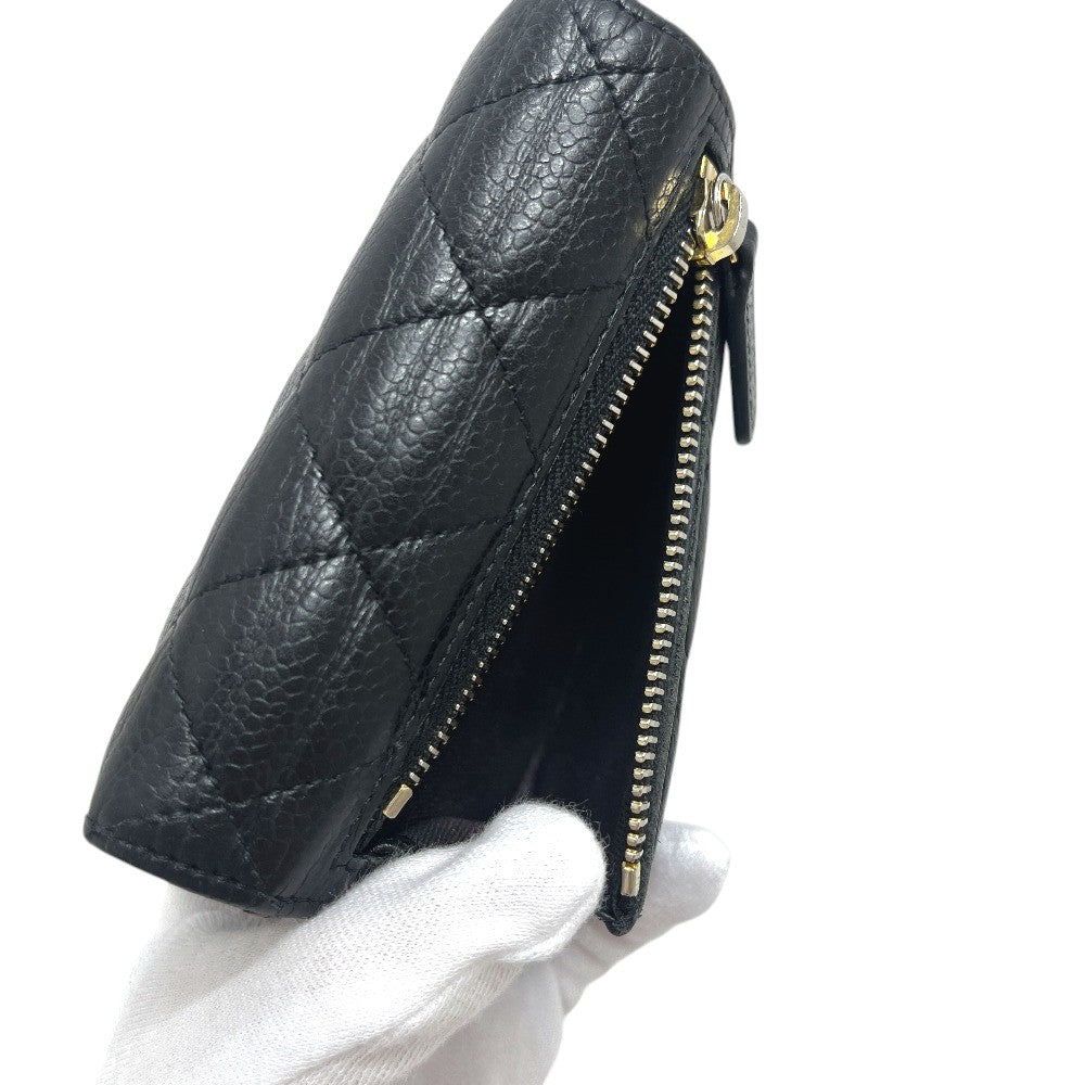 CHANEL AP0231 Matelasse CC Mark Compact Trifold wallet Caviar Leather Black Used