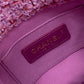 CHANEL 2022SS CC Coco Mark Chain Bucket-Shaped Crossbody Pochette 2-Way Handbag/Shoulder Bag in Tweed, Pink