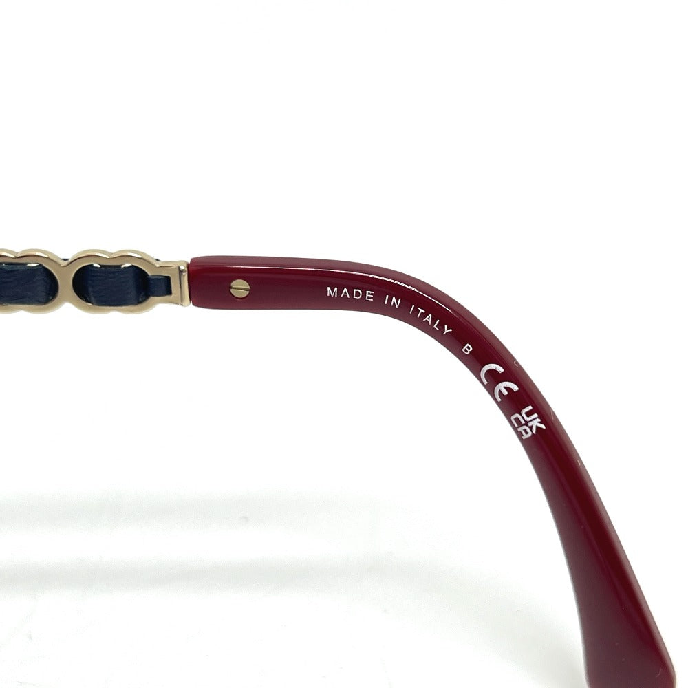 CHANEL 5546-QA Coco Mark Chain Square Shape Calfskin Plastic Sunglasses for Women Red