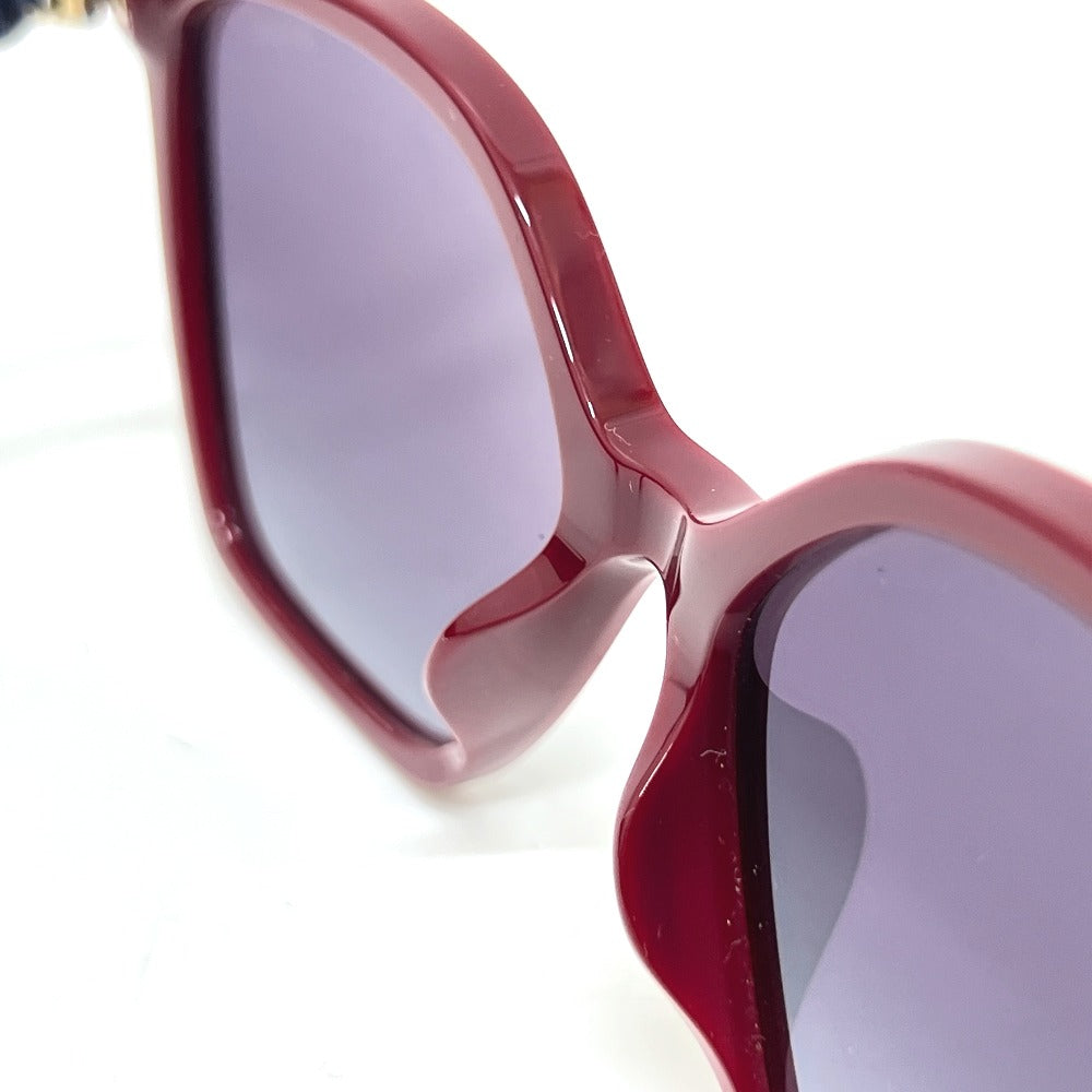 CHANEL 5546-QA Coco Mark Chain Square Shape Calfskin Plastic Sunglasses for Women Red