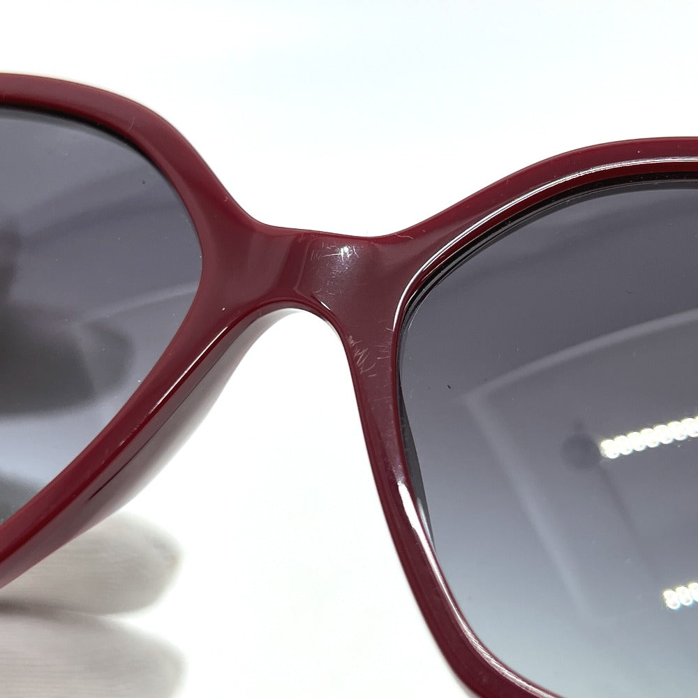 CHANEL 5546-QA Coco Mark Chain Square Shape Calfskin Plastic Sunglasses for Women Red