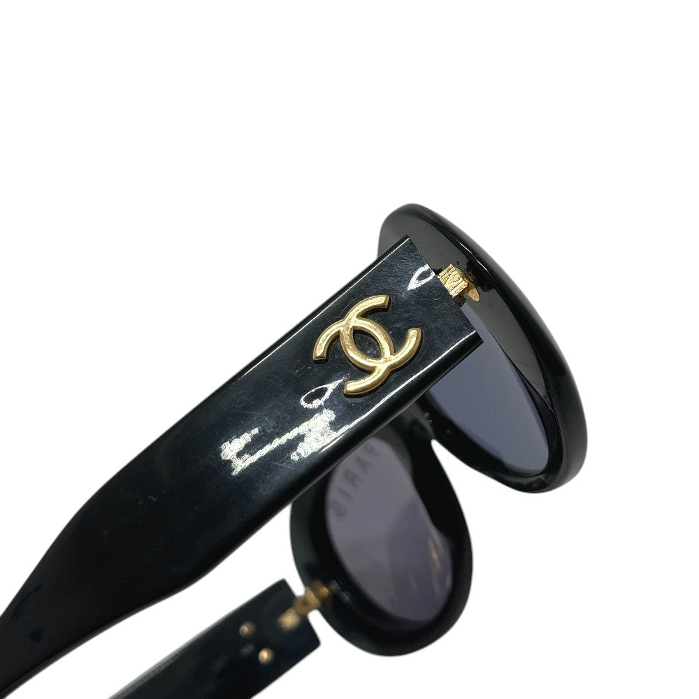 CHANEL 01947 94305 CHANEL PARIS ロゴ アイウェア サングラス プラスチック レディース ブラック