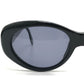CHANEL 05974 CC Mark Eyewear Oval Blue Lens Vintage sunglasses Plastic Black Used