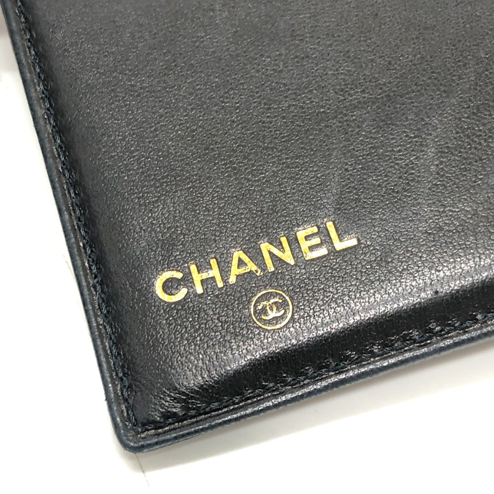 CHANEL CC Mark Stitch Short wallet, mini wallet, coin purse with clasp Folded wallet Caviar Leather Black Used