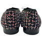 CHANEL CC Mark logo Ribbon Ballerina Shoes, flat shoes, ballet shoes pumps tweed Black/pink Used