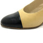 CHANEL Bicolor Heels, high heels, shoes, apparel, footwear pumps Leather Beige/Black Used
