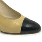 CHANEL Bicolor Heels, high heels, shoes, apparel, footwear pumps Leather Beige/Black Used