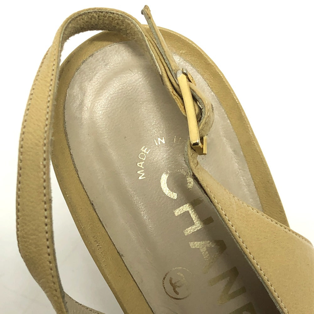 CHANEL Bicolor Heels, high heels, shoes, apparel, footwear pumps Leather Beige/Black Used