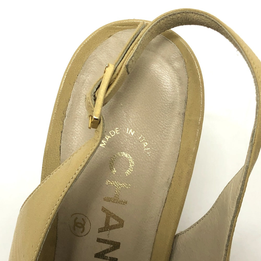 CHANEL Bicolor Heels, high heels, shoes, apparel, footwear pumps Leather Beige/Black Used