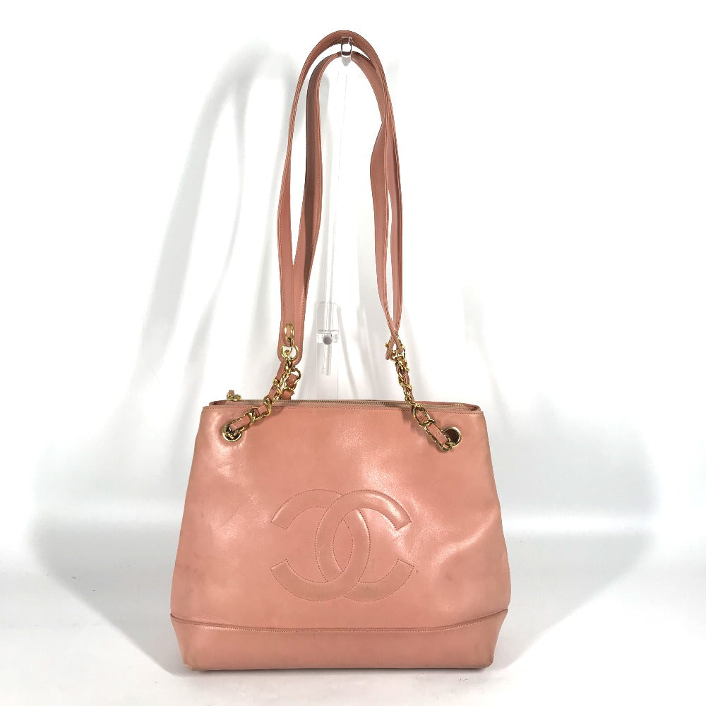 CHANEL 肩掛け カバン ショルダーバッグ CC ココマーク チェーン トートバッグ レザー レディース ピンク