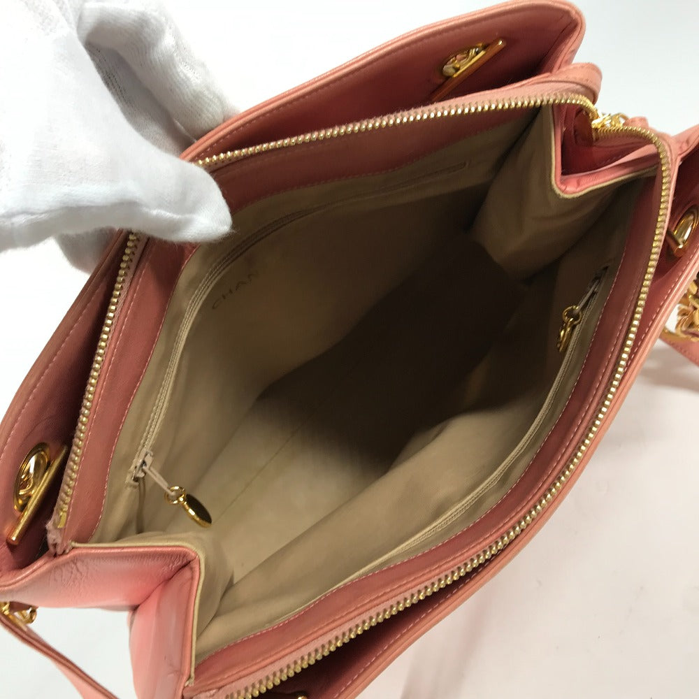 CHANEL 肩掛け カバン ショルダーバッグ CC ココマーク チェーン トートバッグ レザー レディース ピンク