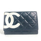 CHANEL カンボンライン CC ココマーク コンパクトウォレット 2つ折り財布 レザー レディース ブラック