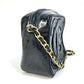 CHANEL CC Coco Mark Pochette Tassel Bag Fringe Chain Crossbody Shoulder Bag Enamel Women's Black