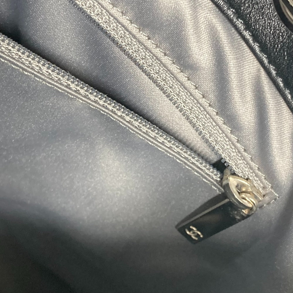 CHANEL CC ココマーク 肩掛け リップスティック カバン Wチェーン ショルダーバッグ エナメル レディース ブラック