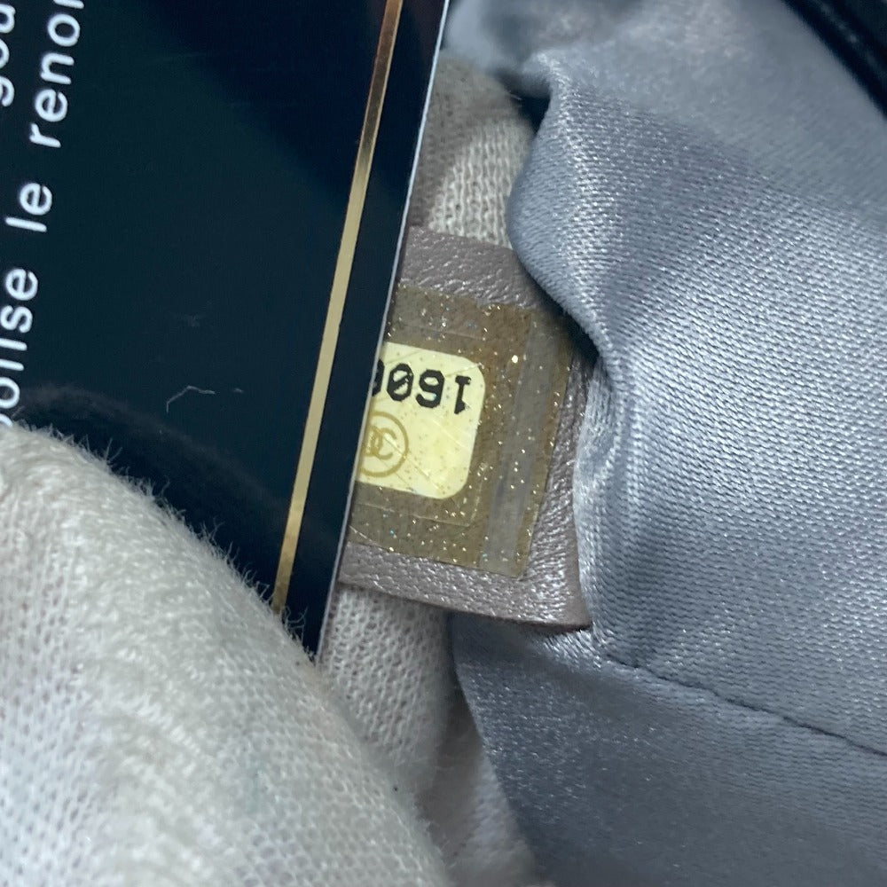 CHANEL CC ココマーク 肩掛け リップスティック カバン Wチェーン ショルダーバッグ エナメル レディース ブラック