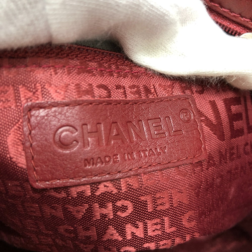 CHANEL チョコバー 2.55 カバン チェーン ショルダーバッグ 肩掛け トートバッグ ラムスキン レディース レッド