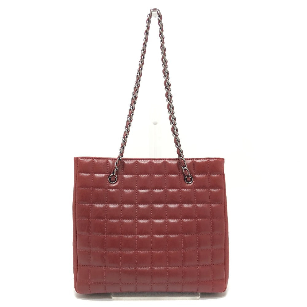 CHANEL チョコバー 2.55 カバン チェーン ショルダーバッグ 肩掛け トートバッグ ラムスキン レディース レッド