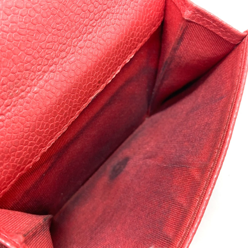 CHANEL A70796 CC Coco Mark Double-Hook Small Flap Wallet Compact Tri-Fold Wallet in Caviar Leather, Salmon Pink