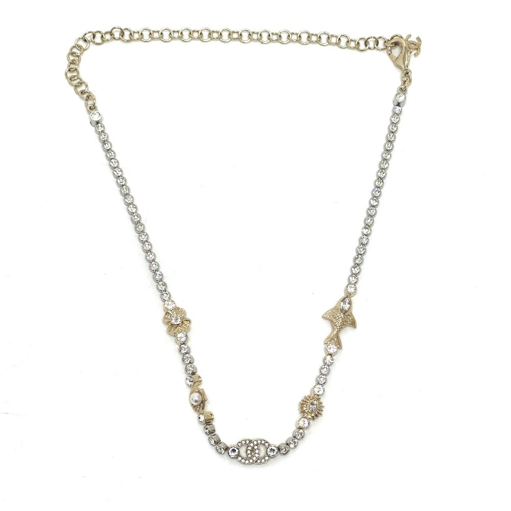 CHANEL ABE913 25Ｃ コスチューム パール & ストラス マリンテイスト ラインストーン ネックレス メタル レディース ゴールド
