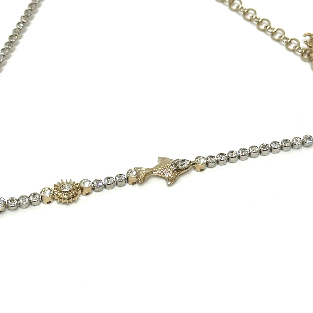 CHANEL ABE913 25Ｃ コスチューム パール & ストラス マリンテイスト ラインストーン ネックレス メタル レディース ゴールド