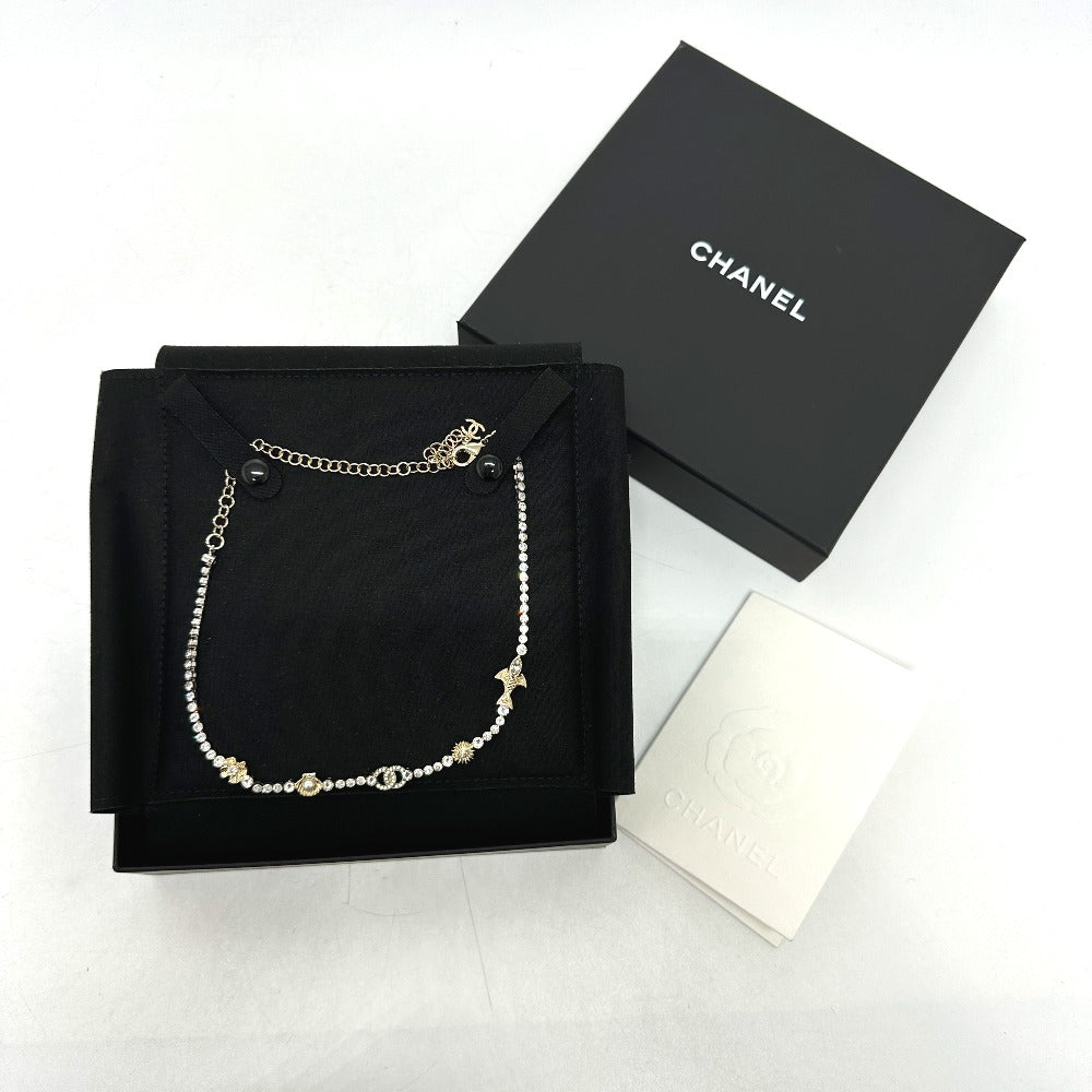 CHANEL ABE913 25Ｃ コスチューム パール & ストラス マリンテイスト ラインストーン ネックレス メタル レディース ゴールド