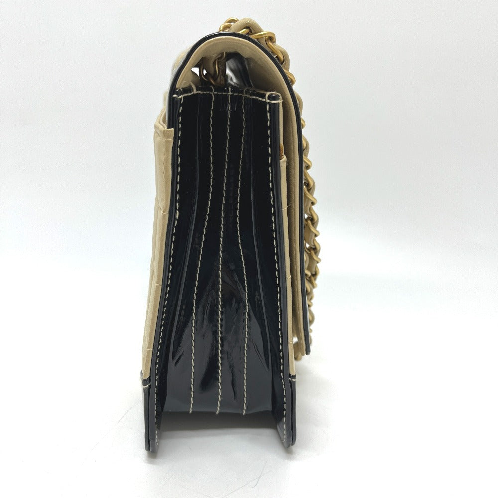 CHANEL ココマーク バイカラー チョコバー チェーン カバン バッグ 2WAYバッグ ハンドバッグ ショルダーバッグ レザー レディース ベージュ