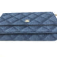 CHANEL AP0250 Long Wallet Chain Bag Matelasse Chain Wallet Crossbody Shoulder Bag Denim Women's Blue