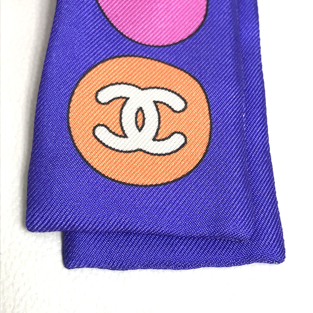 CHANEL Coco Mark Bandeau Headband, Silk Scarf, Women's, Multicolor