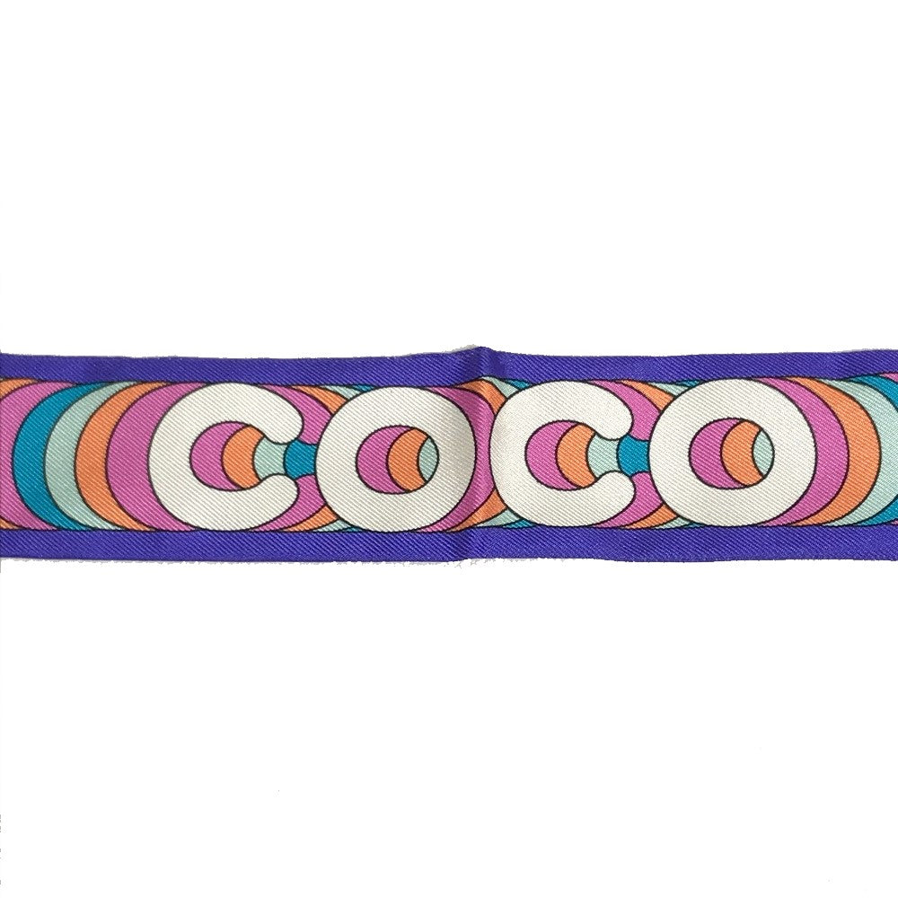 CHANEL Coco Mark Bandeau Headband, Silk Scarf, Women's, Multicolor