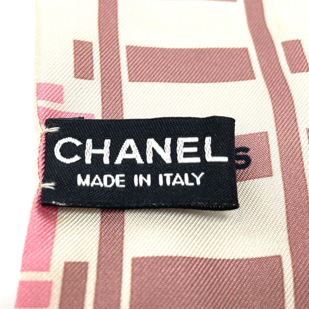 CHANEL CC Coco Mark Railroad Motif Bag Bandeau Bag Accessory Scarf Silk Women's White