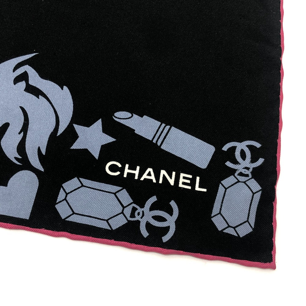CHANEL Pop Multi-Design Fashion Accessory Large Silk Scarf for Women, Black