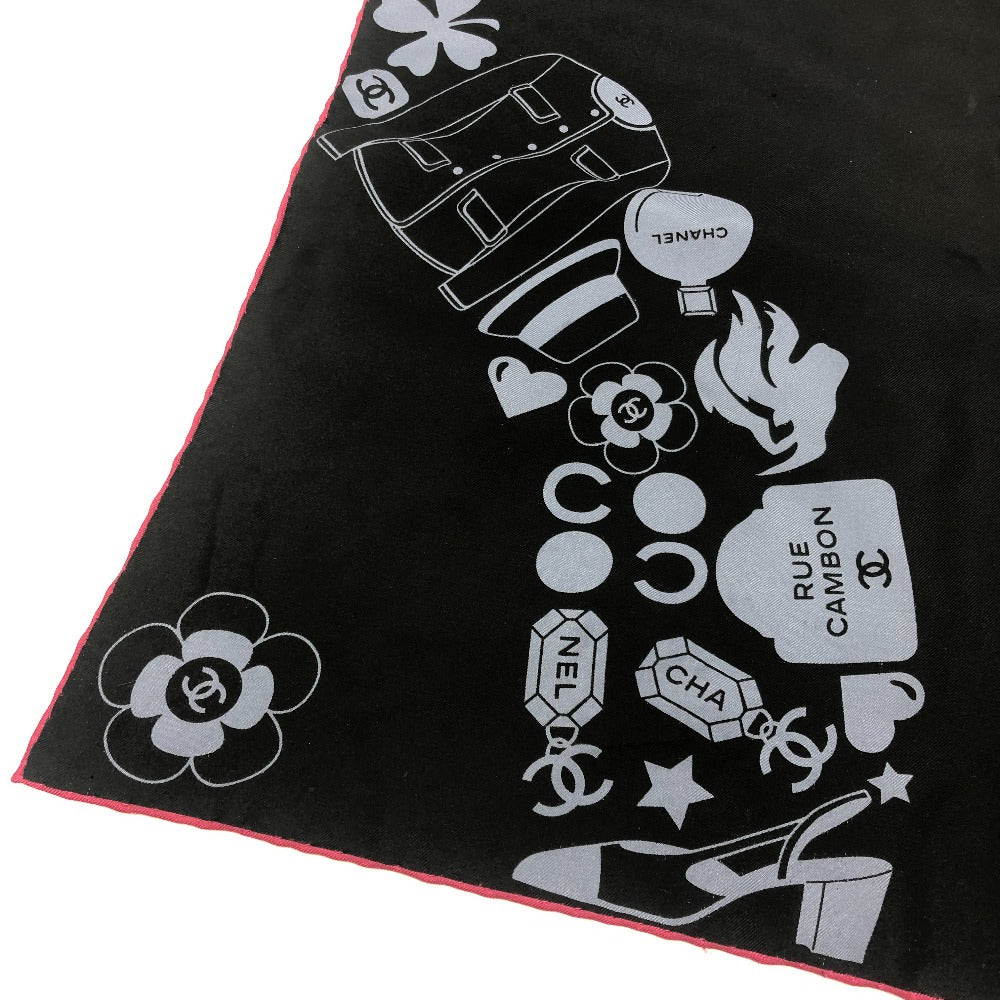 CHANEL Pop Multi-Design Fashion Accessory Large Silk Scarf for Women, Black