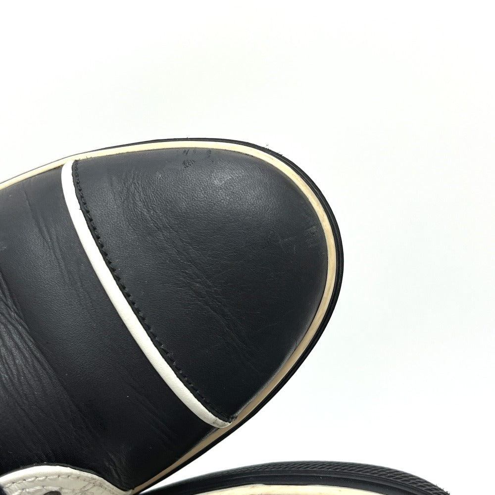 CHANEL G28067 Matelasse CC Mark Bicolor High-Cut Sneakers Shoes sneakers Leather Black/White Used