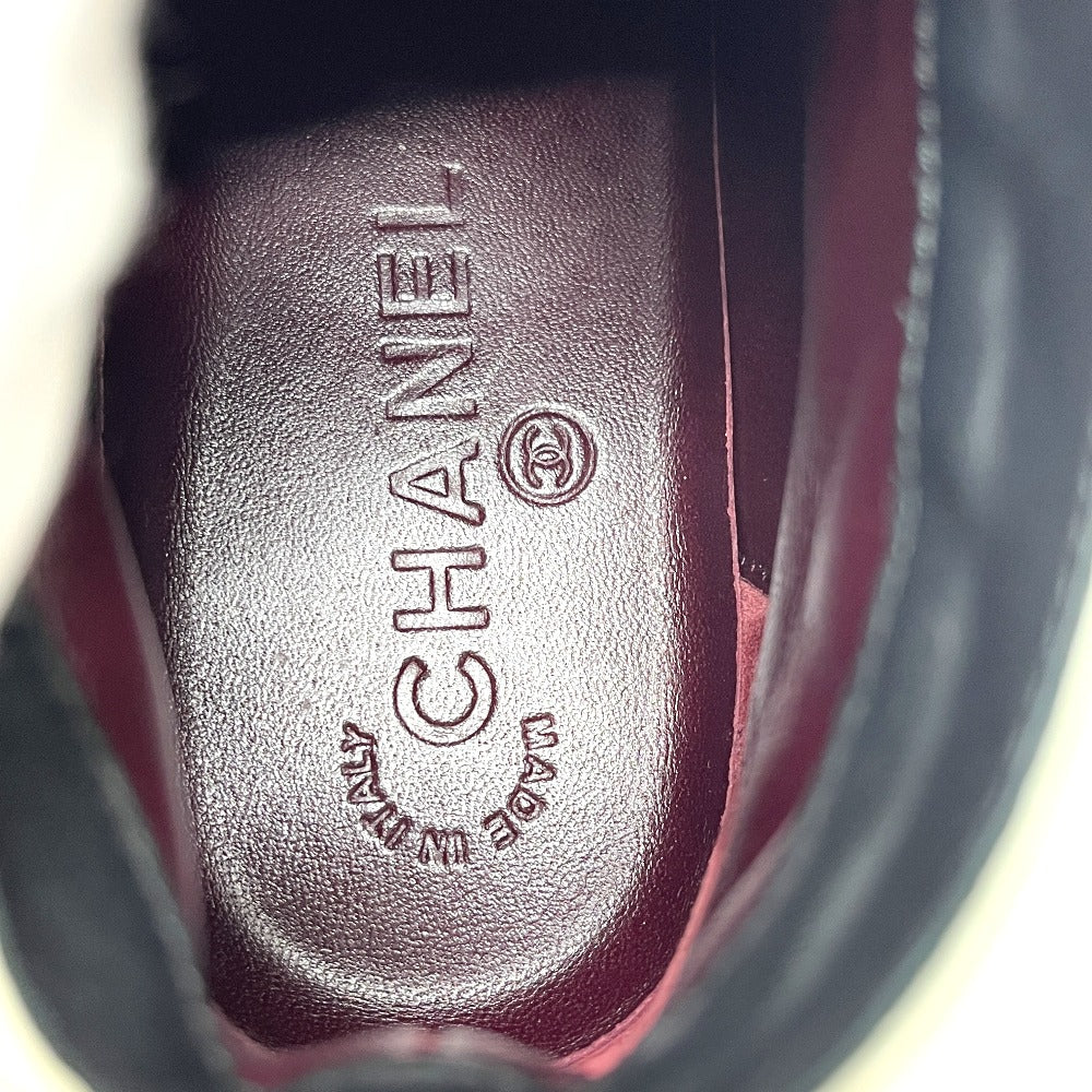 CHANEL G28067 Matelasse CC Mark Bicolor High-Cut Sneakers Shoes sneakers Leather Black/White Used