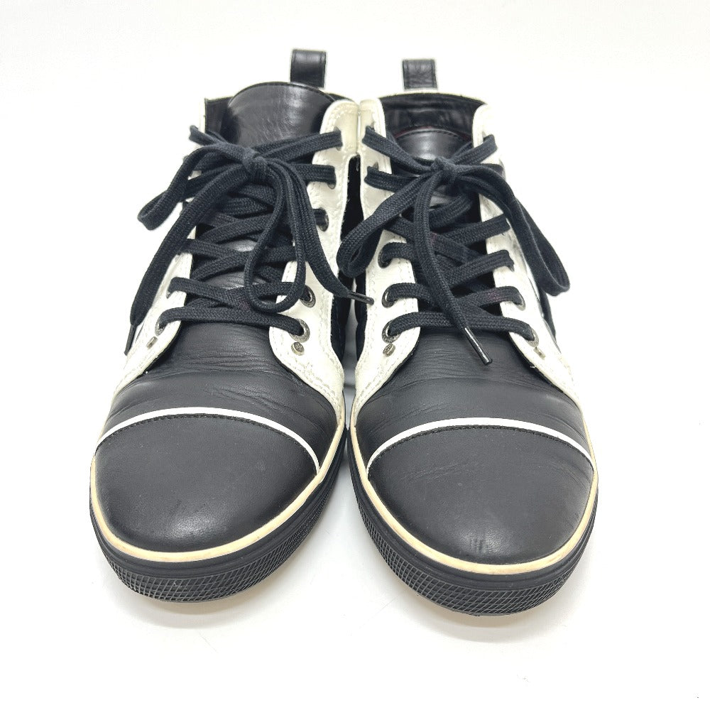 CHANEL G28067 Matelasse CC Mark Bicolor High-Cut Sneakers Shoes sneakers Leather Black/White Used