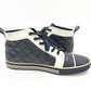 CHANEL G28067 Matelasse CC Mark Bicolor High-Cut Sneakers Shoes sneakers Leather Black/White Used