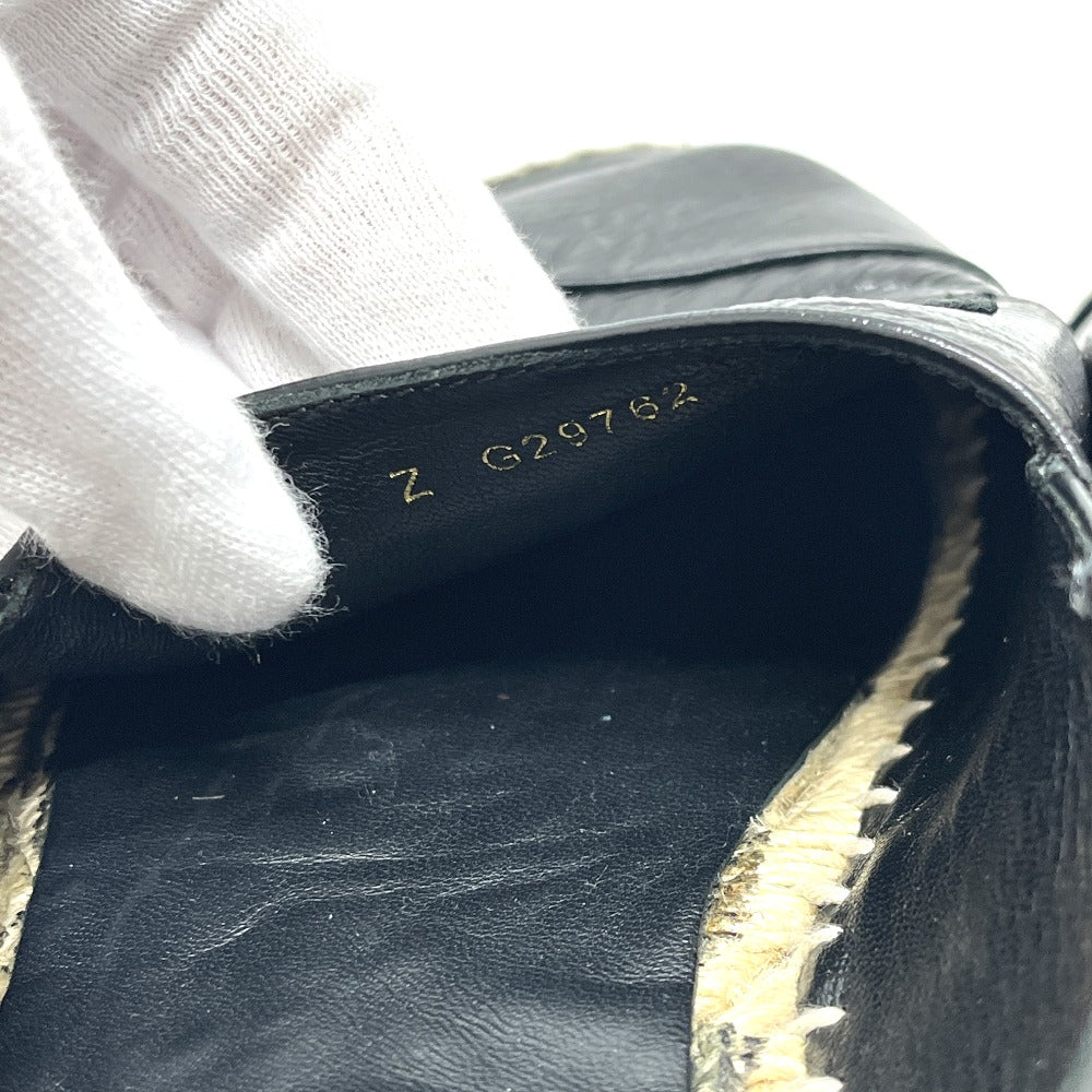 CHANEL Ｇ29762 CC Mark Espadrilles Slip-on shoes Slip-on Leather Black Used