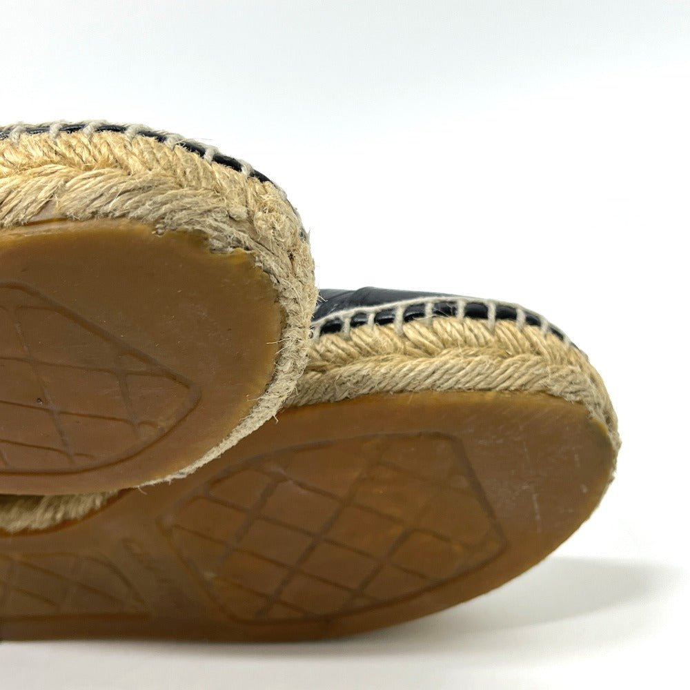 CHANEL Ｇ29762 CC Mark Espadrilles Slip-on shoes Slip-on Leather Black Used