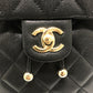 CHANEL AS4058 Matelasse Quilted Coco Mark CC Logo Chain Bag Backpack Caviar Skin Women's Black