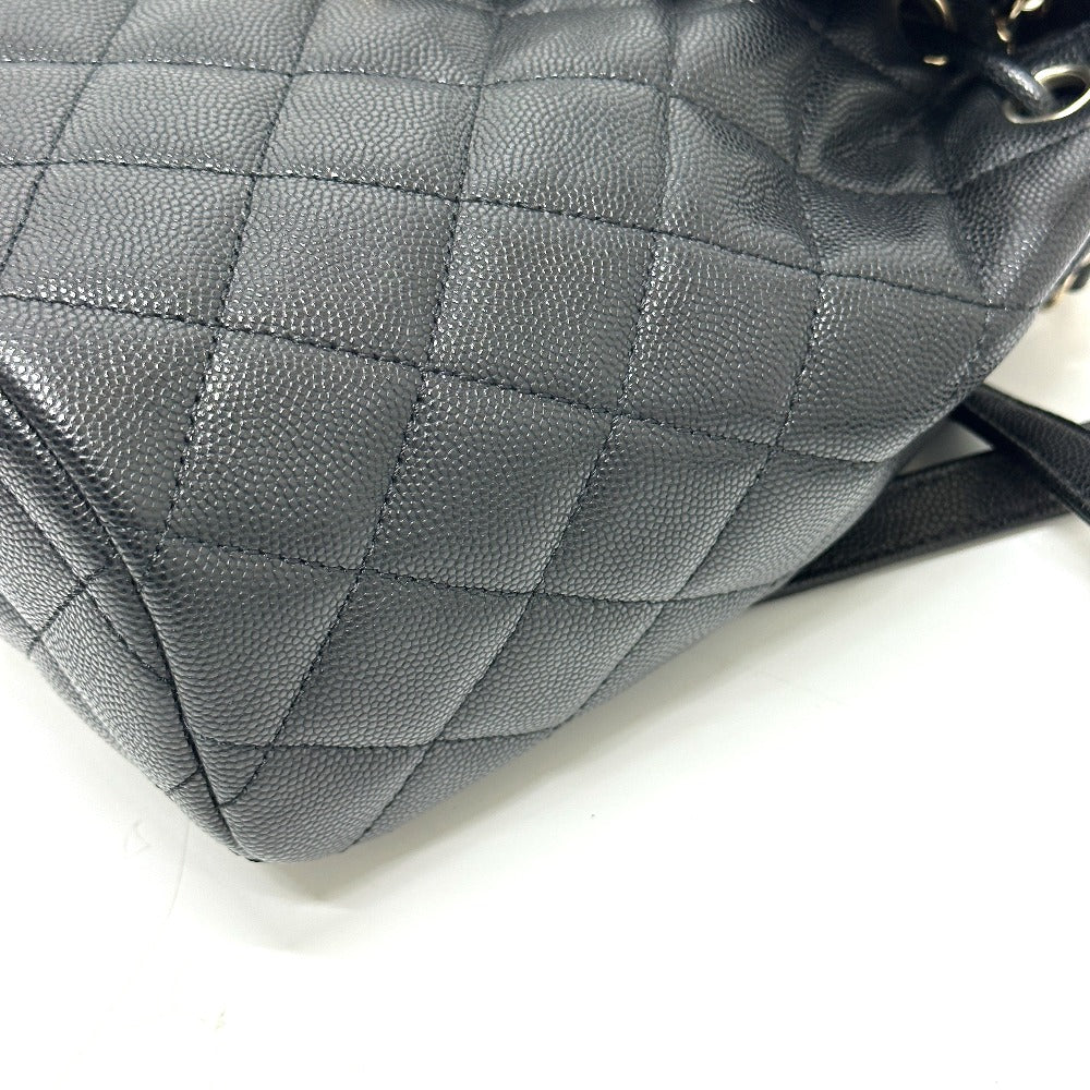 CHANEL AS4058 Backpack Matelasse Quilted Coco Mark CC Logo Chain Bag Rucksack Caviar Skin Women's Gold Hardware Black