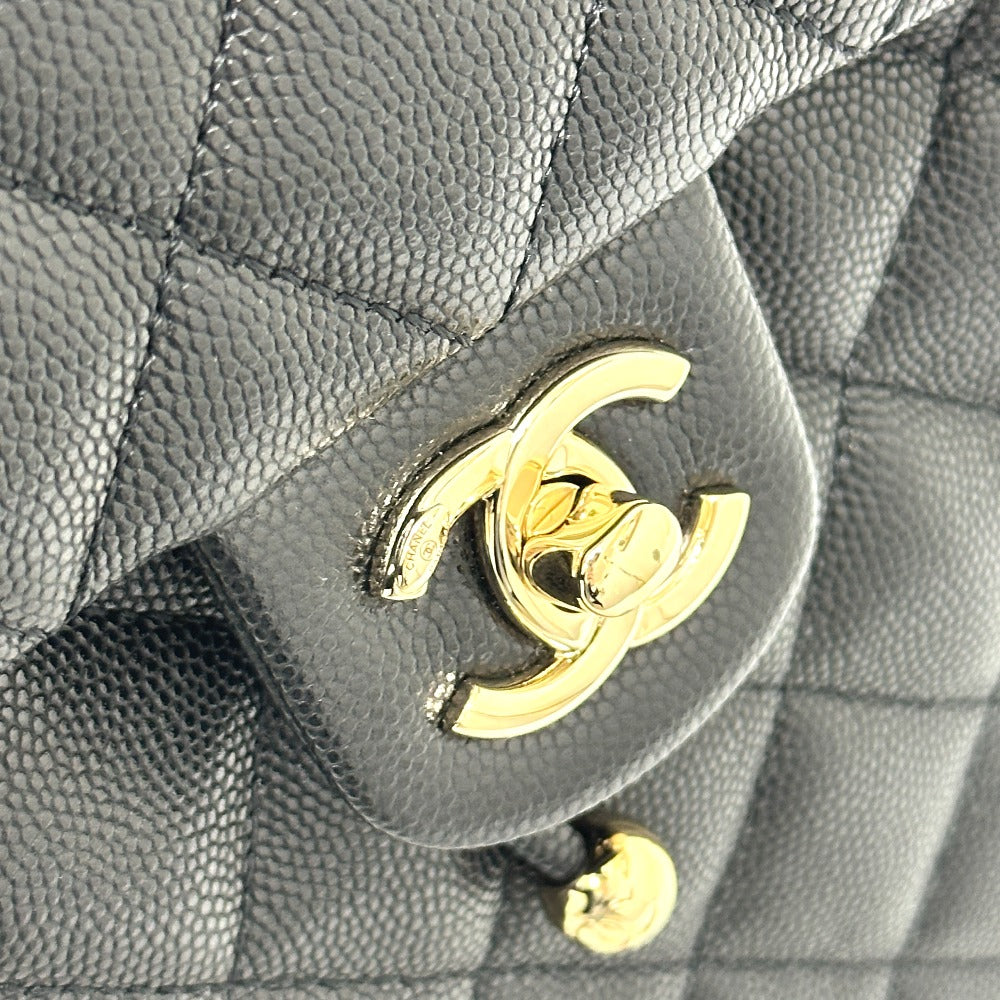 CHANEL AS4058 Backpack Matelasse Quilted Coco Mark CC Logo Chain Bag Rucksack Caviar Skin Women's Gold Hardware Black