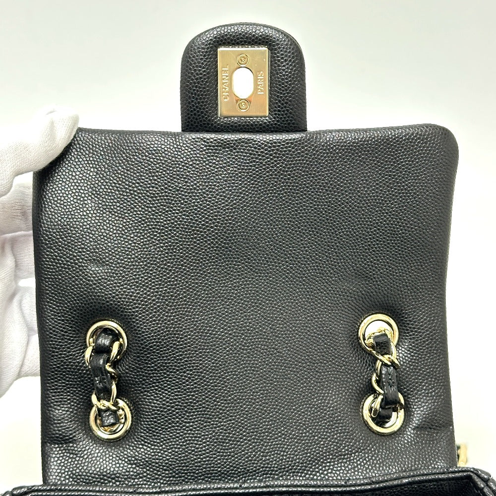 CHANEL AS4058 Backpack Matelasse Quilted Coco Mark CC Logo Chain Bag Rucksack Caviar Skin Women's Gold Hardware Black