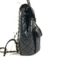CHANEL AS3290 โลโก้ CC โคโค่ มาร์ค ควิลท์ มาตราเซ่ ควิลท์ เป้สะพายหลังโซ่ ช่องกระเป๋าคู่ กระเป๋าเป้สะพายหลัง หนังคาเวียร์ สำหรับผู้หญิง สีดำ
