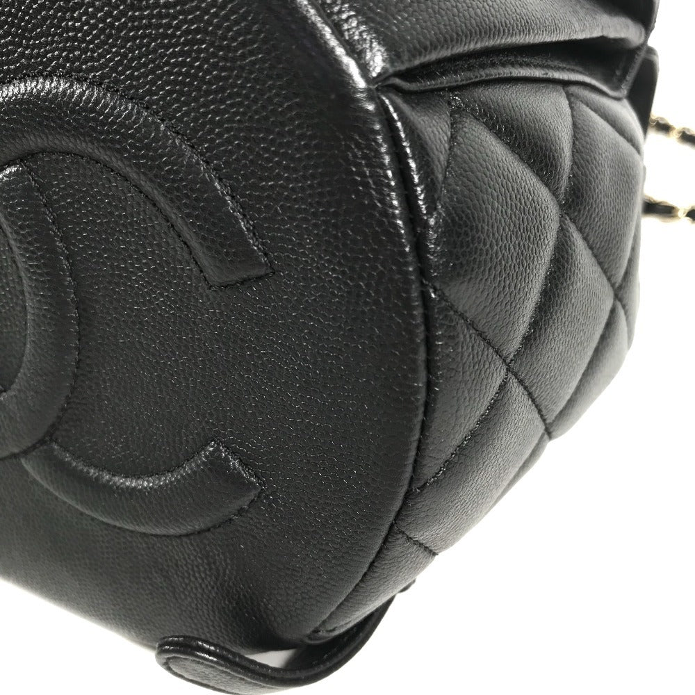 CHANEL AS3290 โลโก้ CC โคโค่ มาร์ค ควิลท์ มาตราเซ่ ควิลท์ เป้สะพายหลังโซ่ ช่องกระเป๋าคู่ กระเป๋าเป้สะพายหลัง หนังคาเวียร์ สำหรับผู้หญิง สีดำ