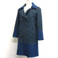 CHANEL 13K Two-Tone Long Coat, Wool, Women's, Green